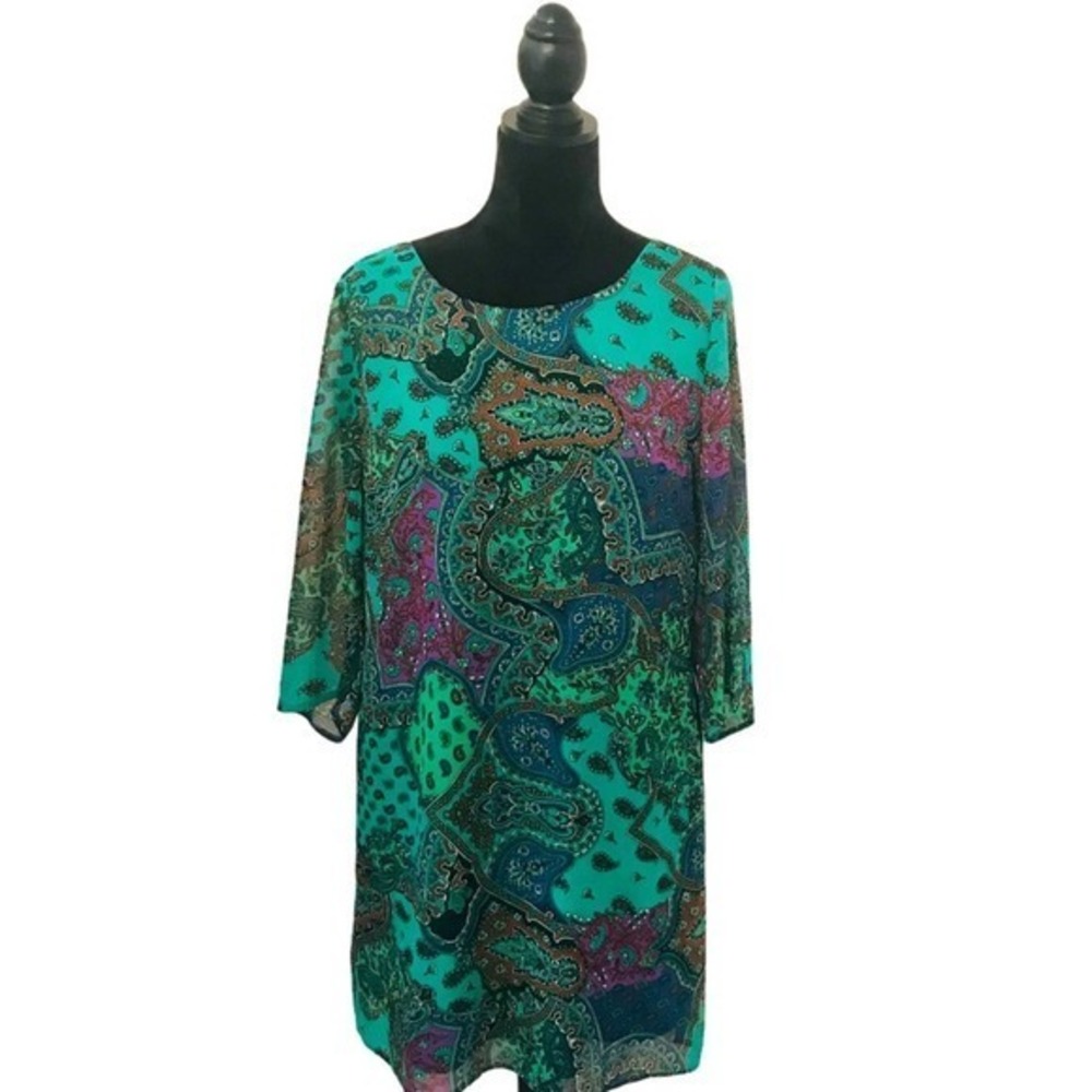 Isaac Mizrahi Live Paisley Print Dress Size Medium